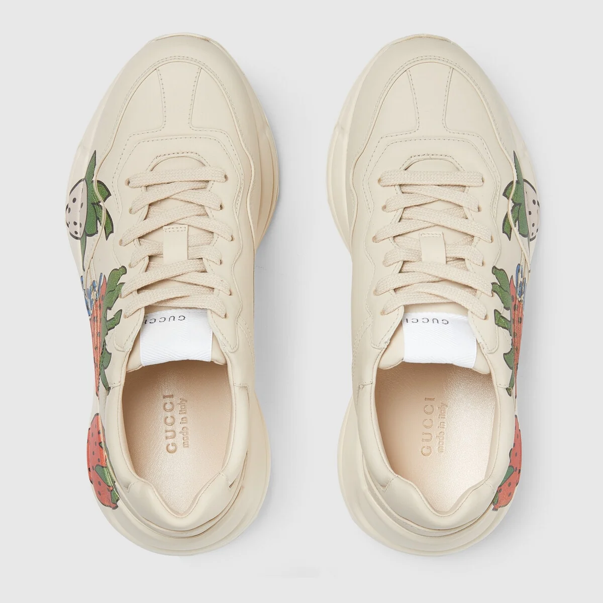 Women’s Rhyton sneaker with Gucci Strawberry view 4