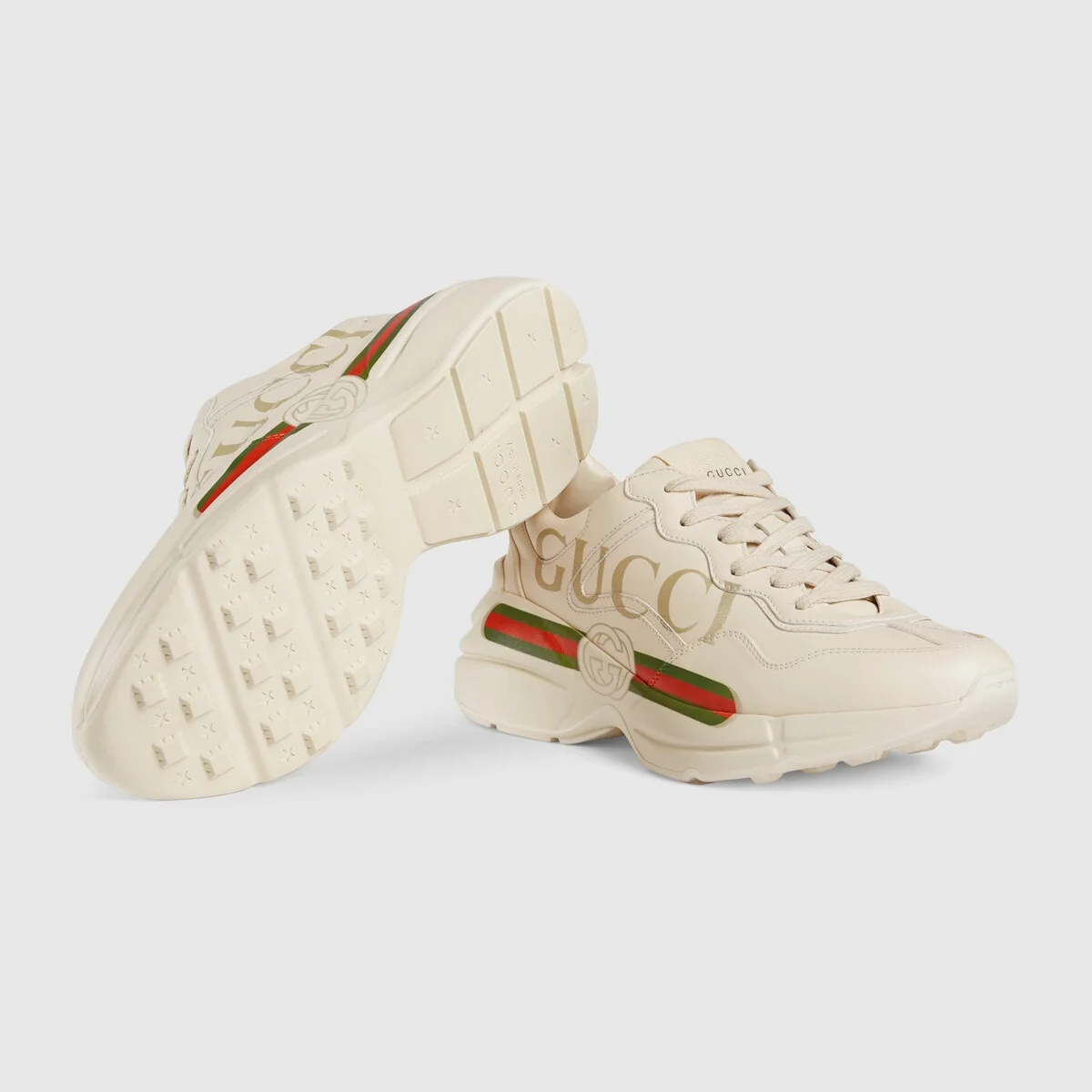 Women’s Rhyton Gucci logo leather sneaker