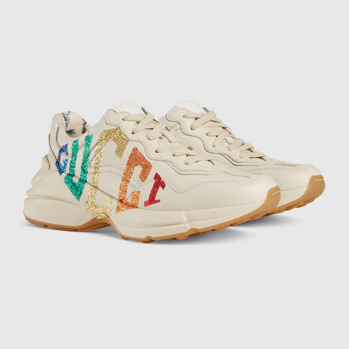 Women’s Rhyton glitter Gucci sneaker view 3