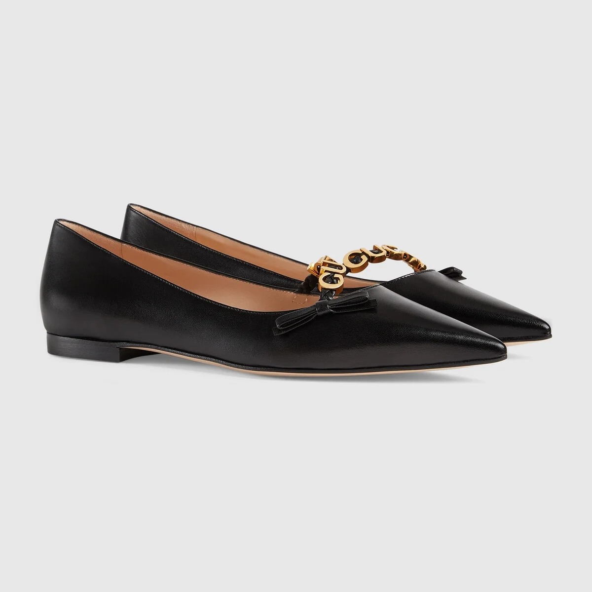 Women’s ballet flat with ‘GUCCI’ view 3