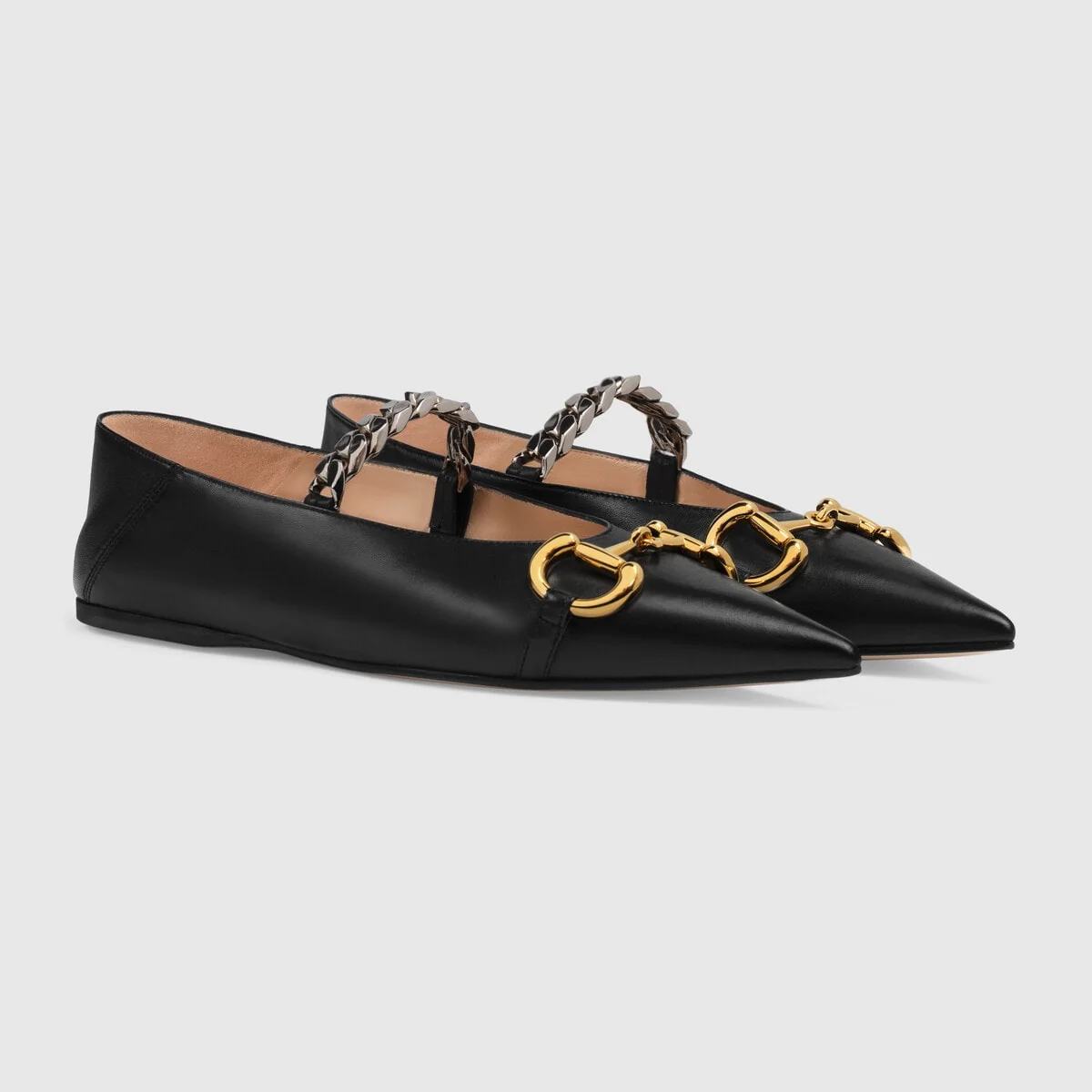 Women’s leather ballet flat with Horsebit view 3