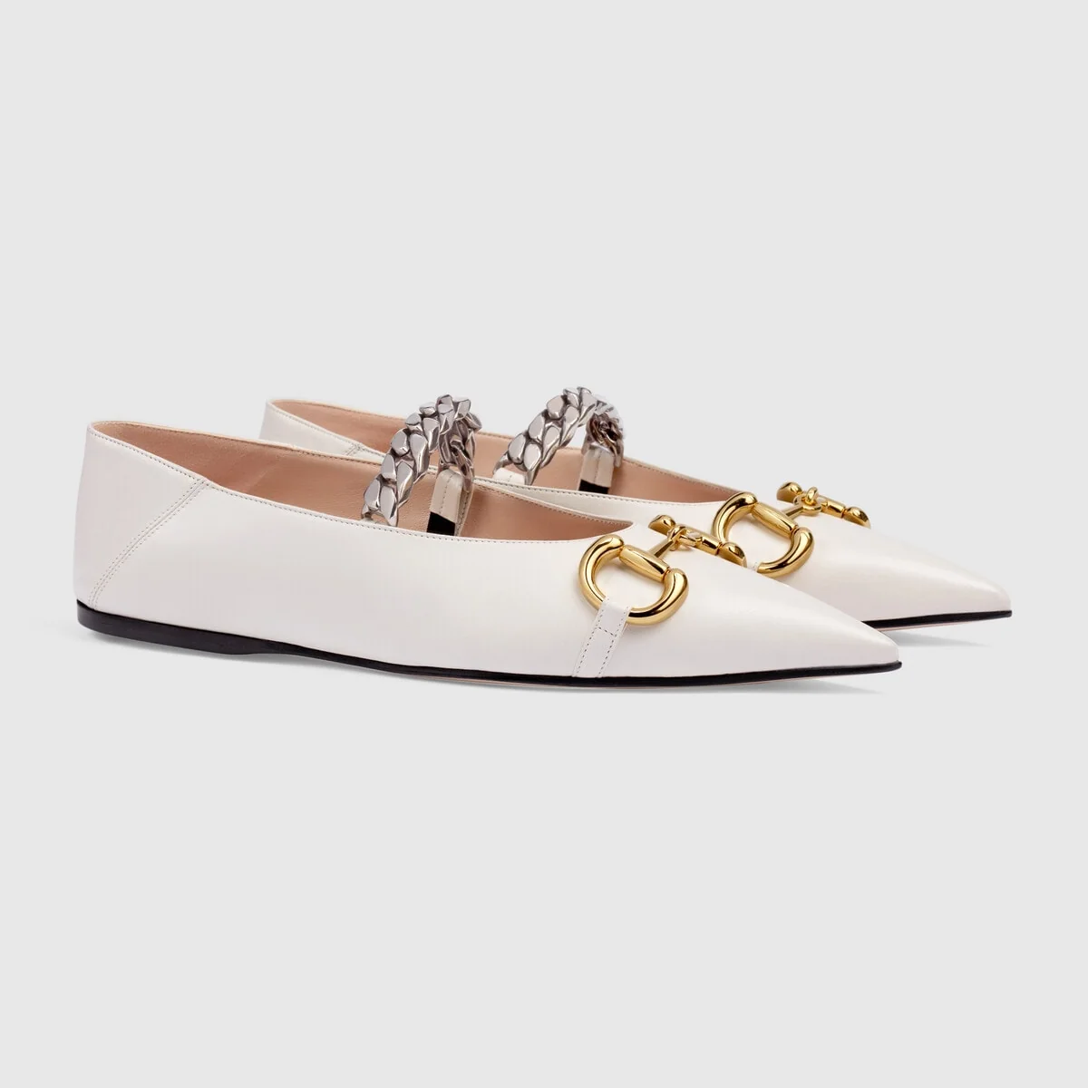 Women’s leather ballet flat with Horsebit view 3
