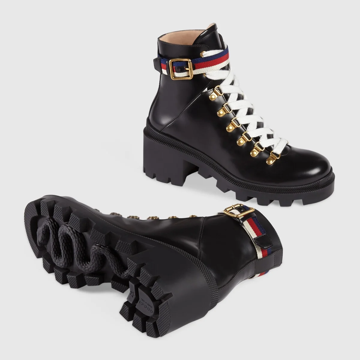 Leather ankle boot with Sylvie Web