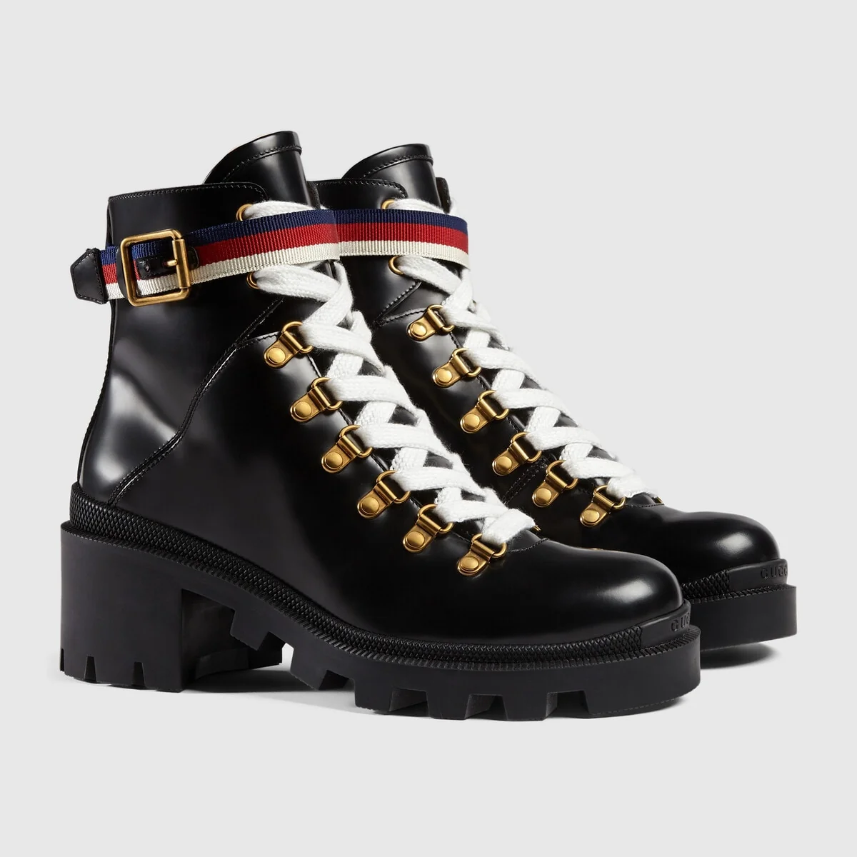 Leather ankle boot with Sylvie Web view 3