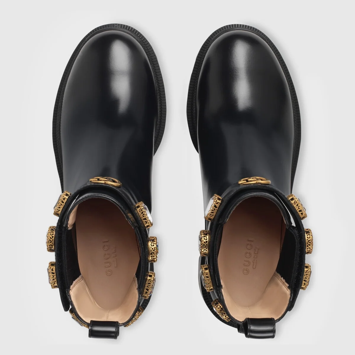 Leather ankle boot with belt view 3