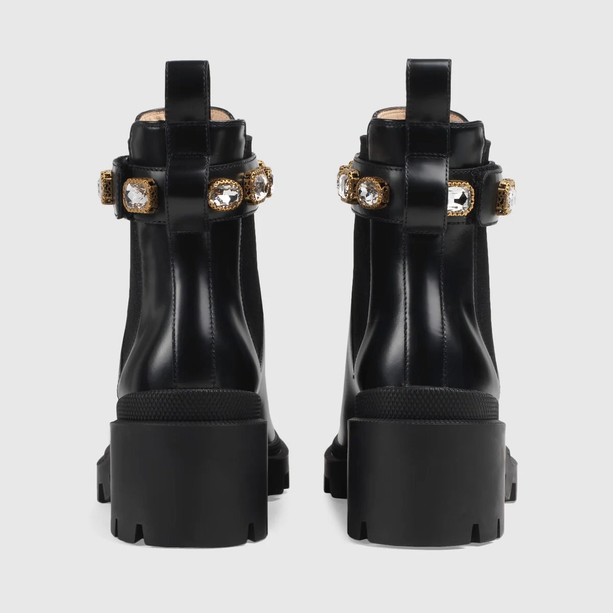 Leather ankle boot with belt view 4