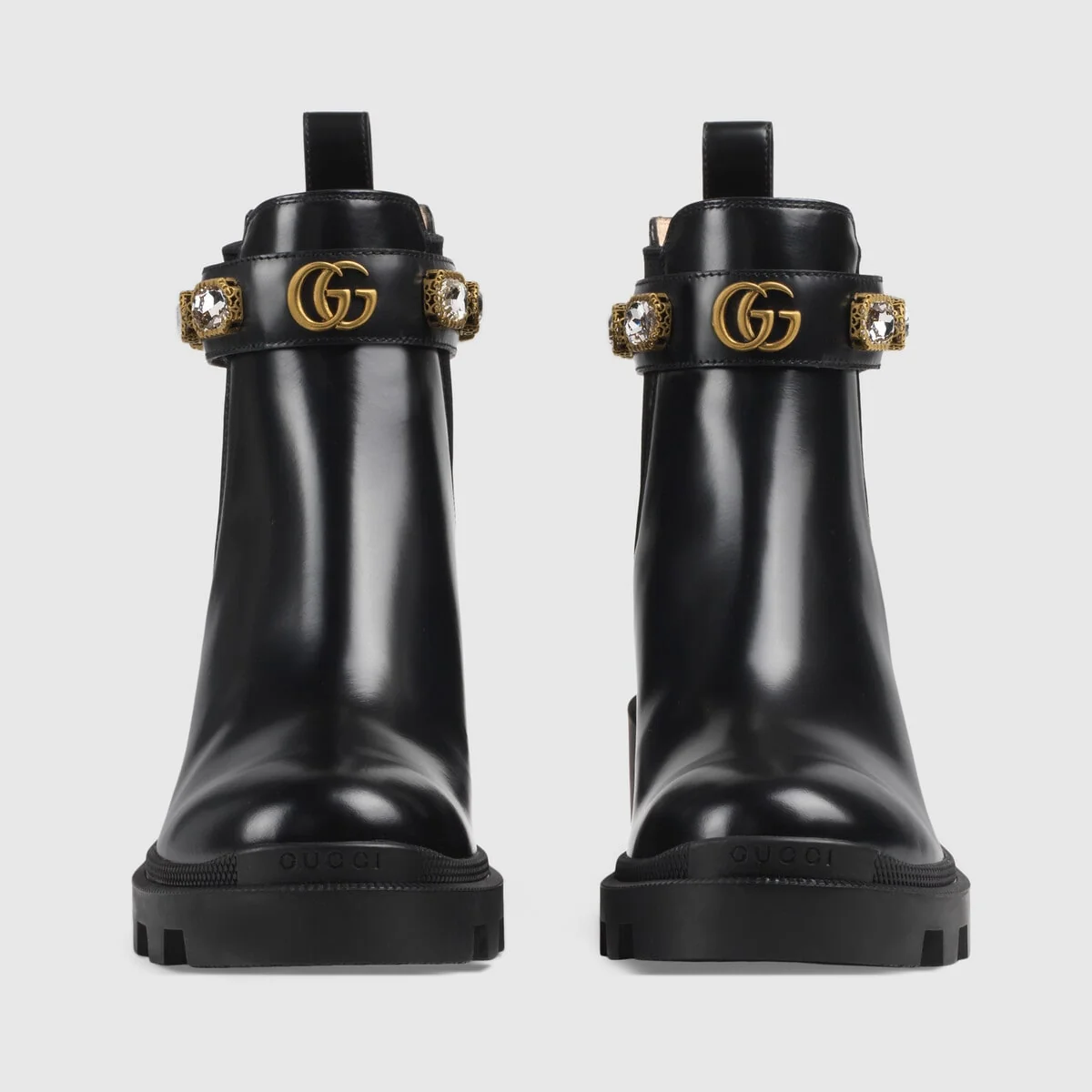 Leather ankle boot with belt view 5
