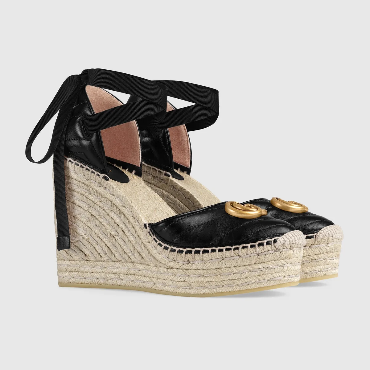 Leather platform espadrille view 3
