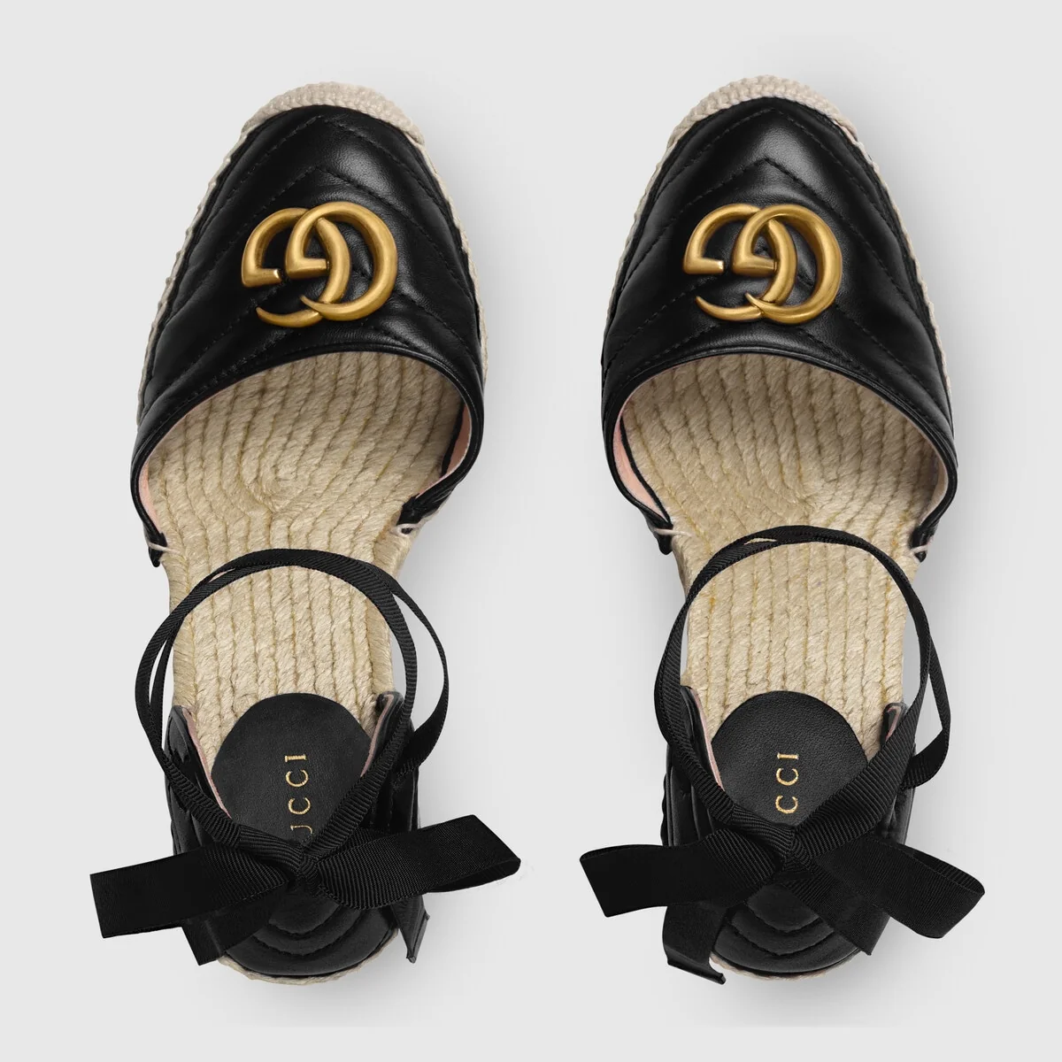 Leather platform espadrille view 4