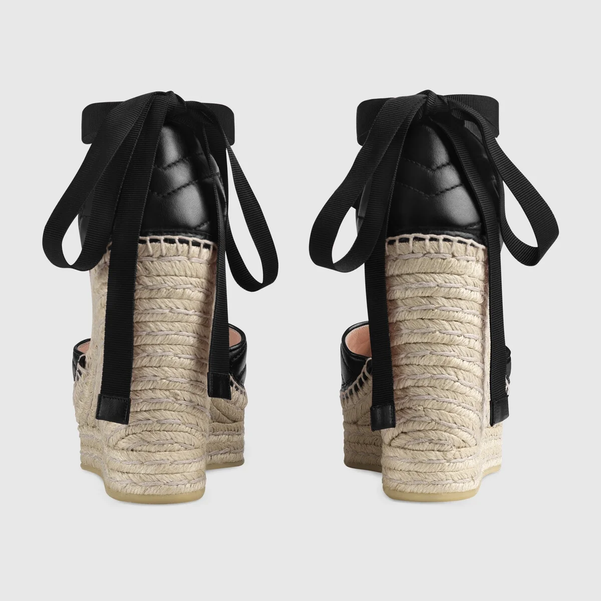 Leather platform espadrille view 5