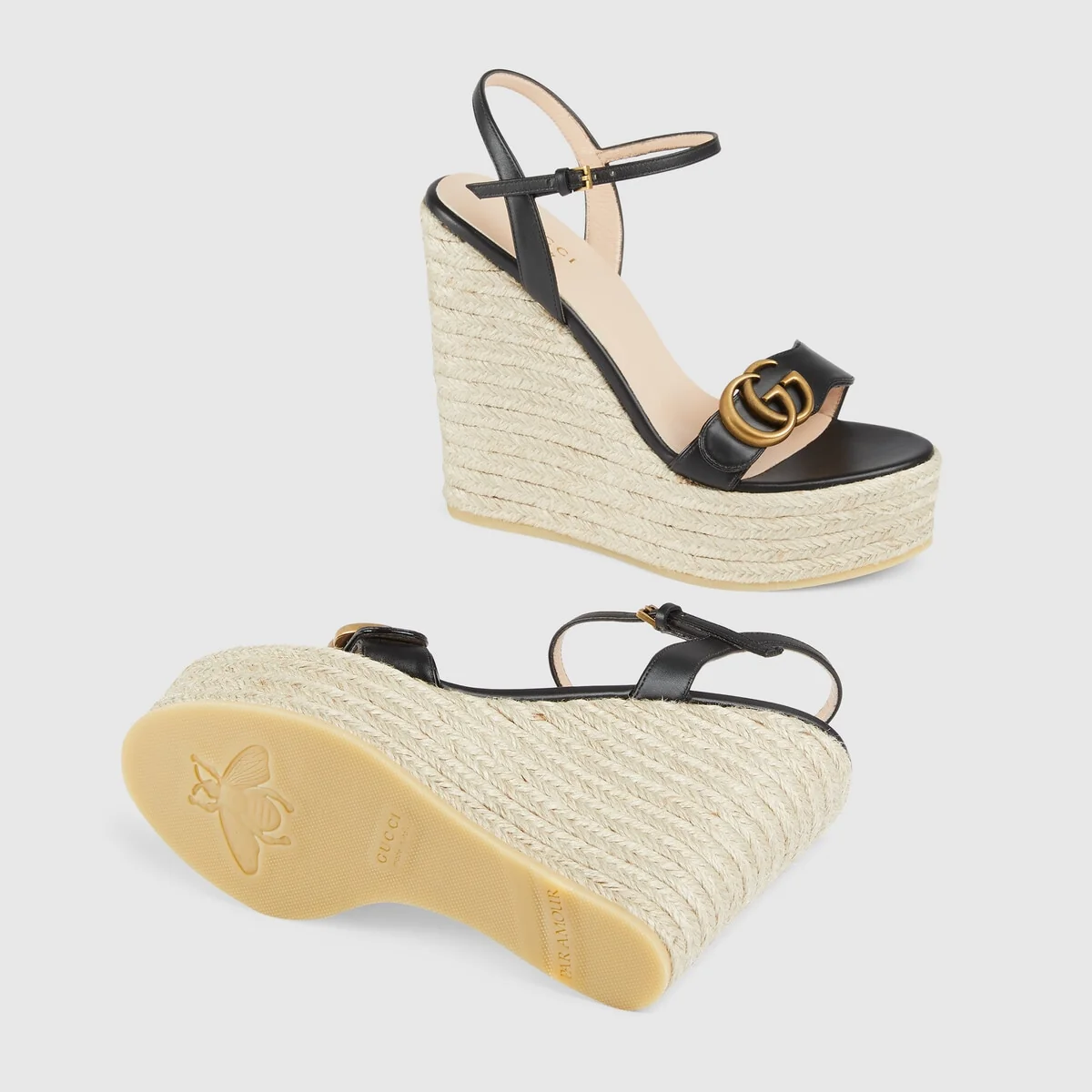 Women’s leather platform espadrille