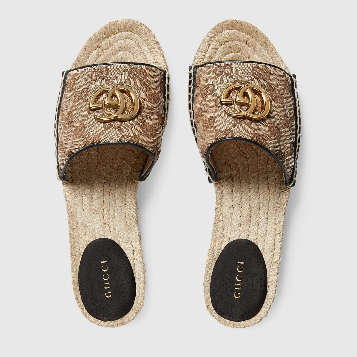 Women’s GG matelasse canvas espadrille sandal view 3