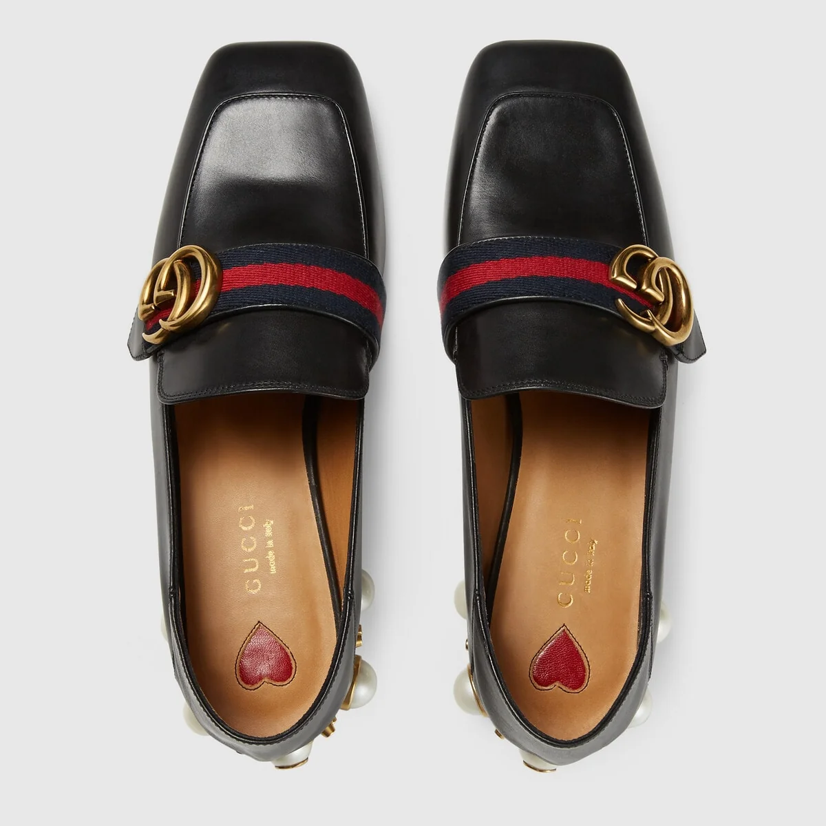 Leather mid-heel loafer view 4