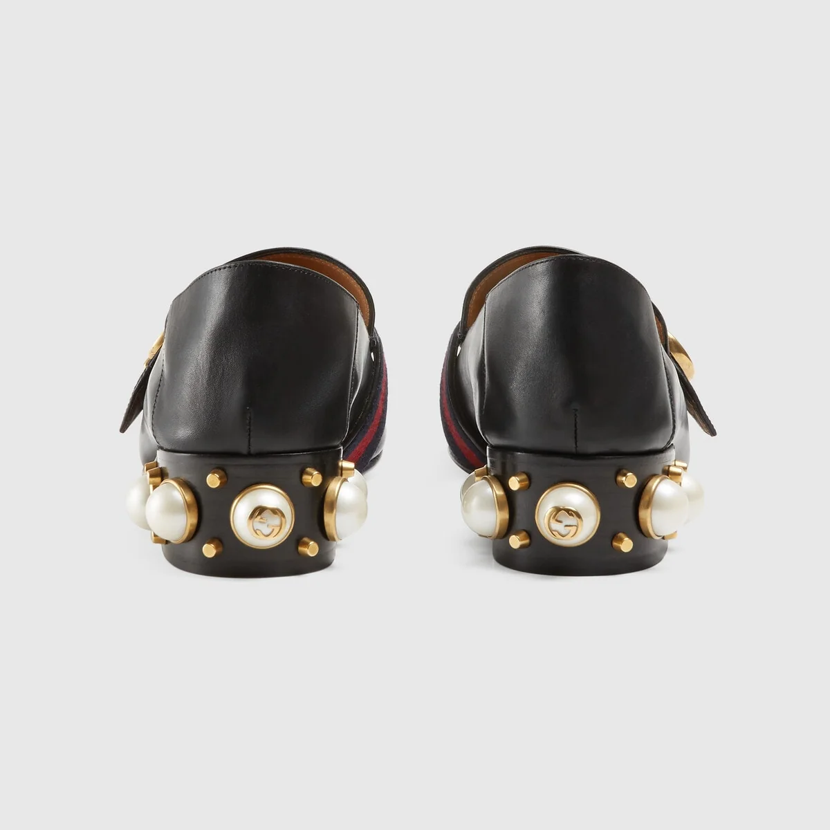 Leather mid-heel loafer view 5