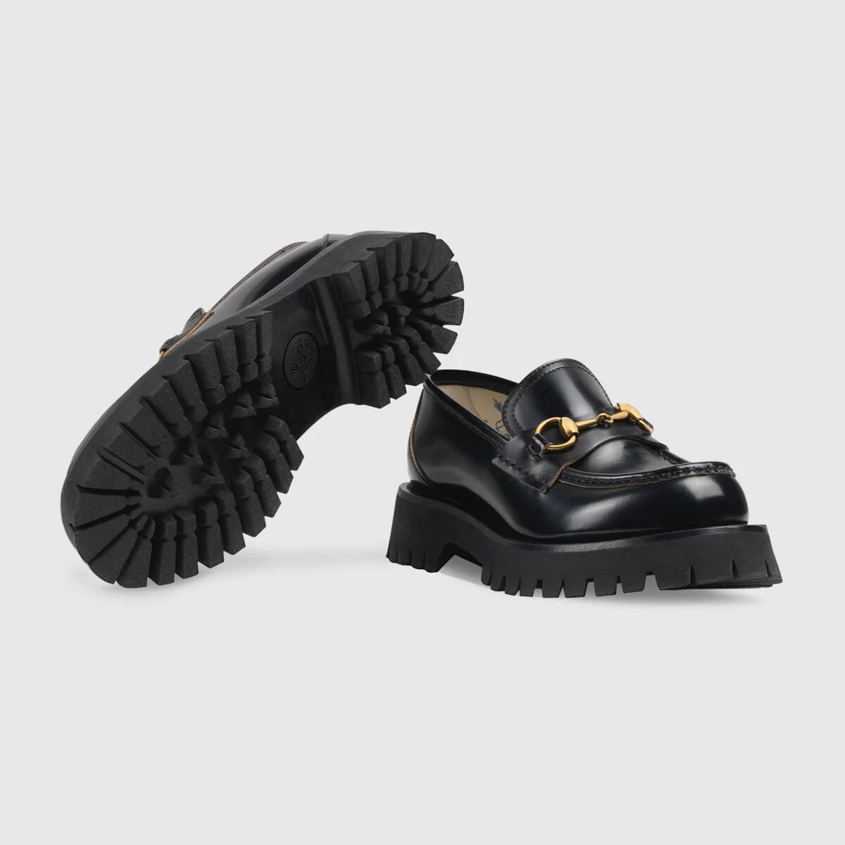 Leather lug sole Horsebit loafer