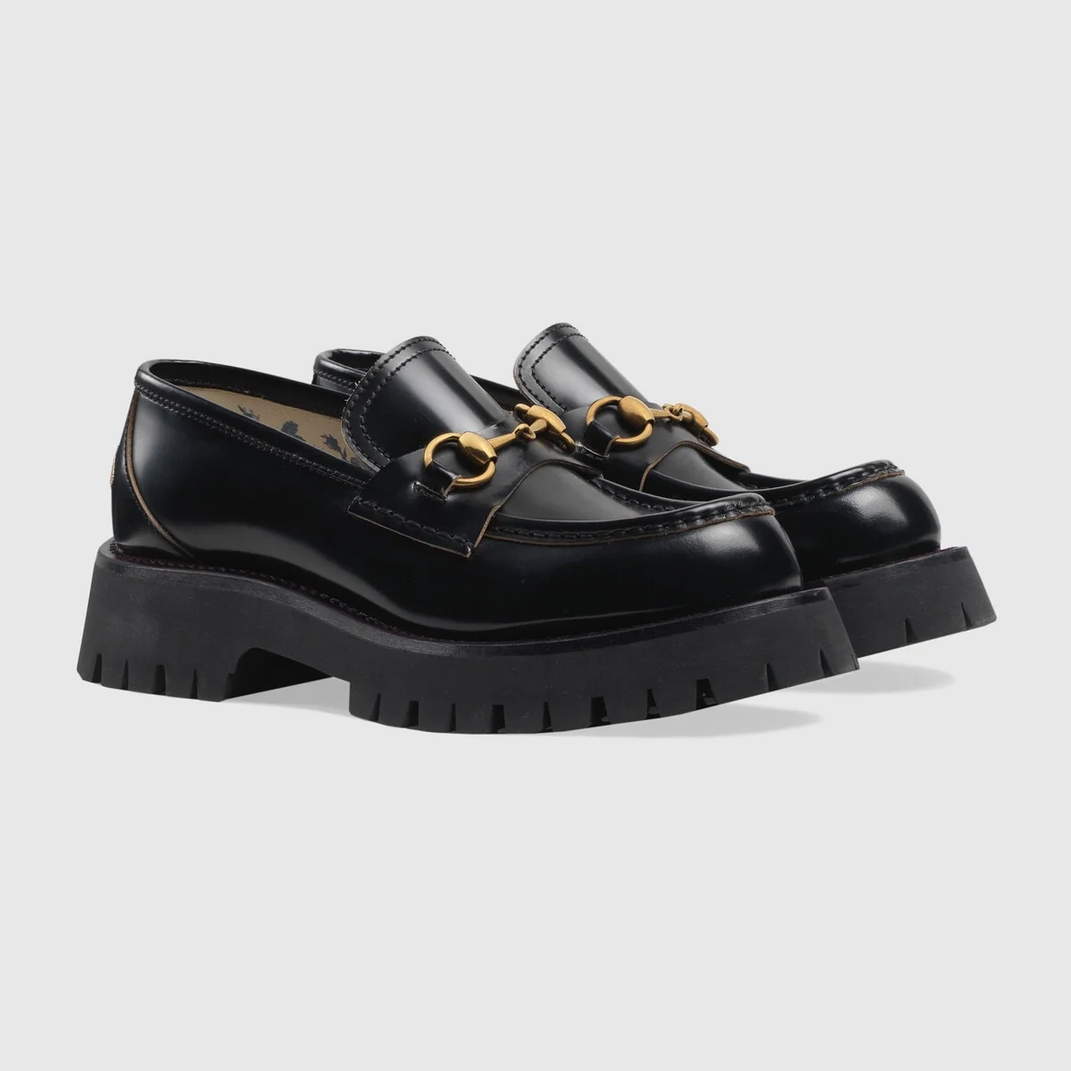 Leather lug sole Horsebit loafer view 3