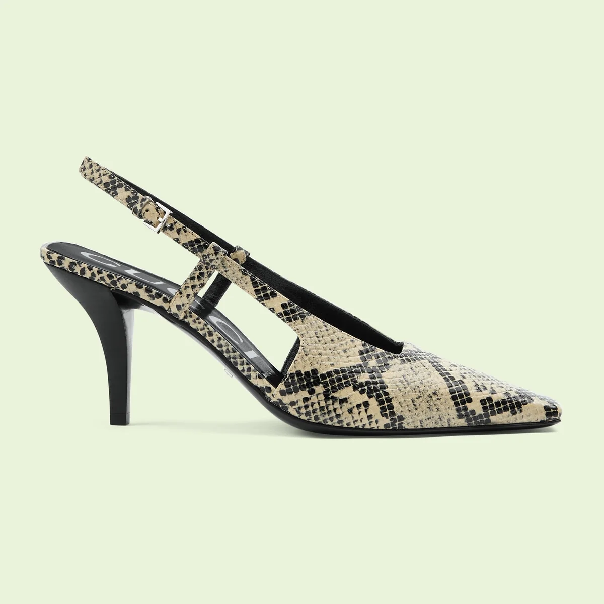 Women’s python print mid-heel pump