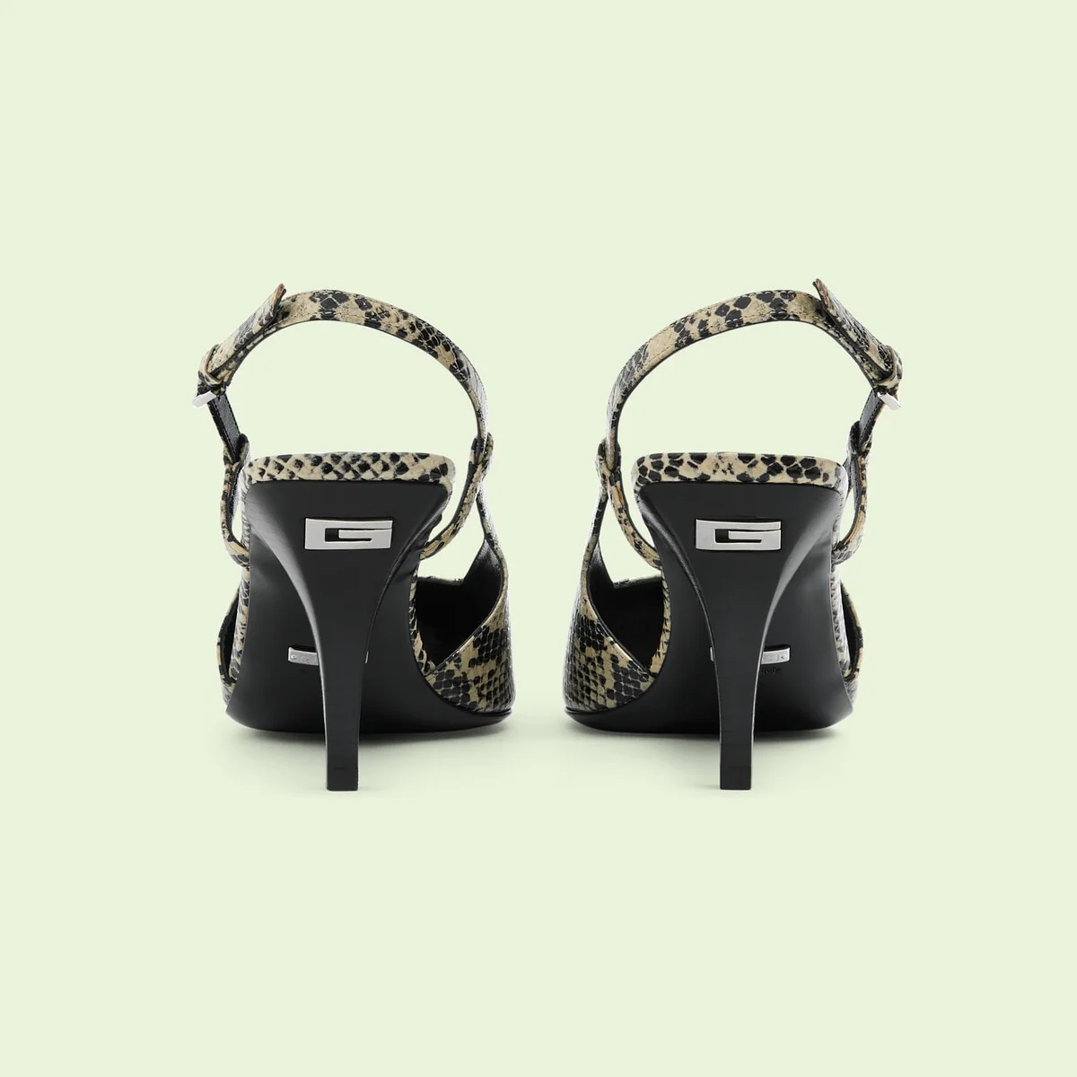 Women’s python print mid-heel pump view 3