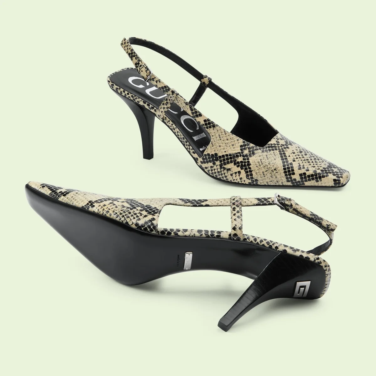 Women’s python print mid-heel pump view 5