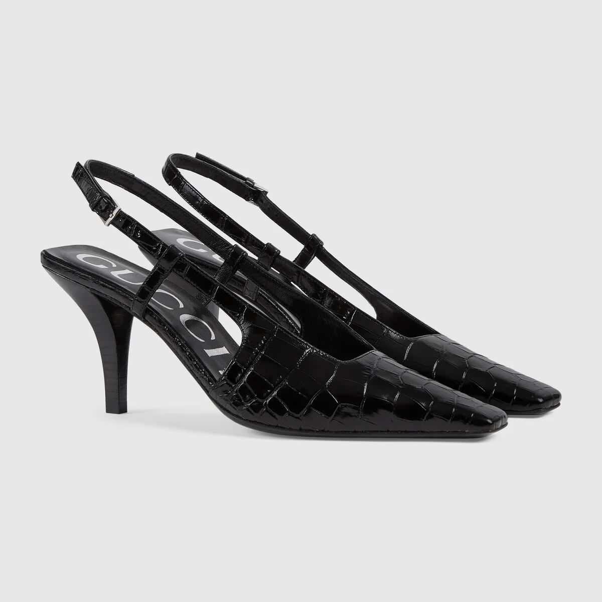 Women’s crocodile print pump view 3