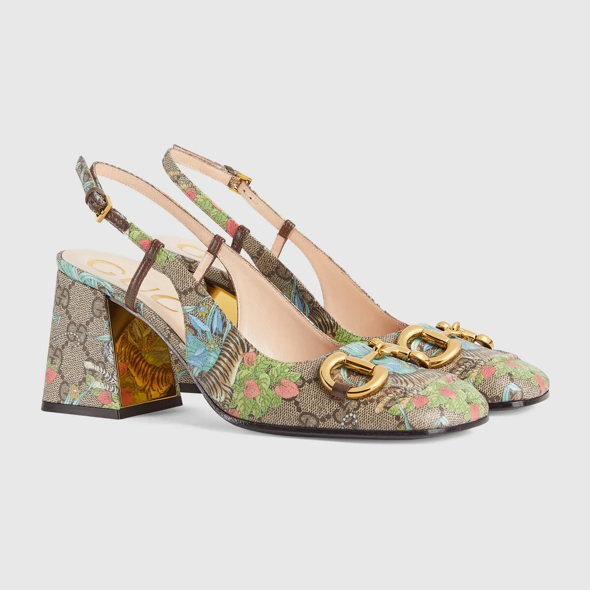 Gucci Tiger Women’s mid-heel slingback view 3
