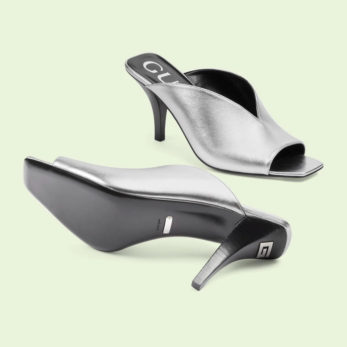 Women’s metallic mid-heel sandal view 5