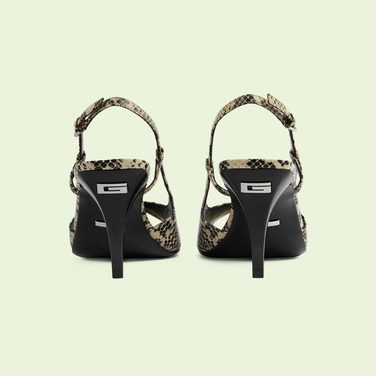 Women’s python print mid-heel pump view 3
