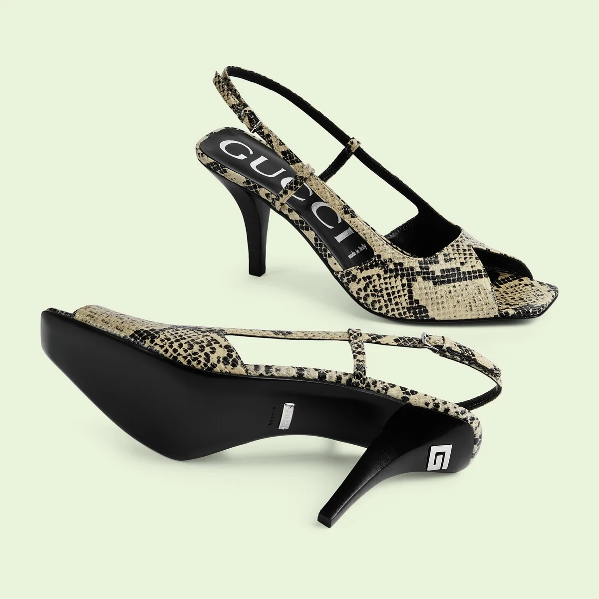 Women’s python print mid-heel pump view 5