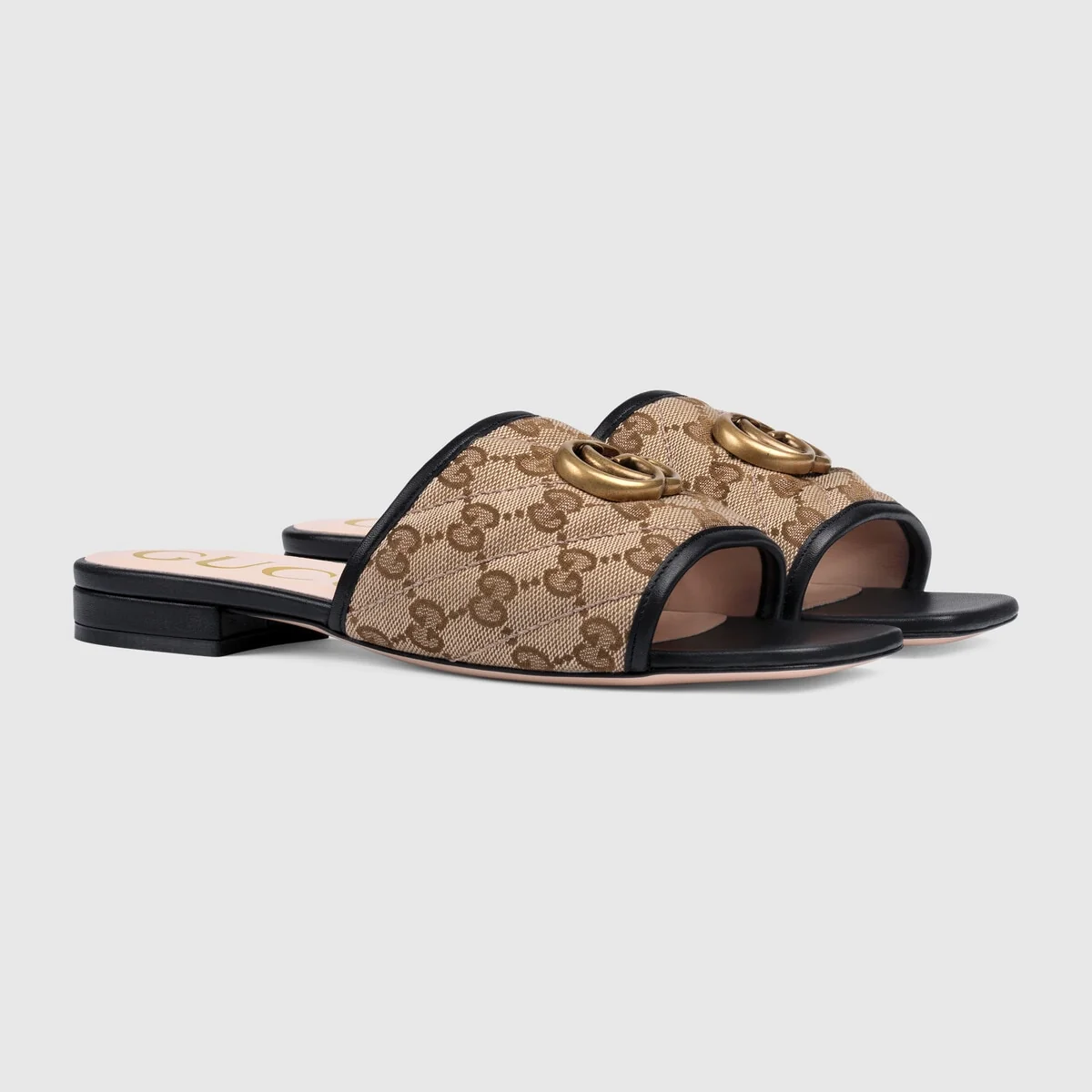 Women’s GG matelasse canvas slide sandal view 3