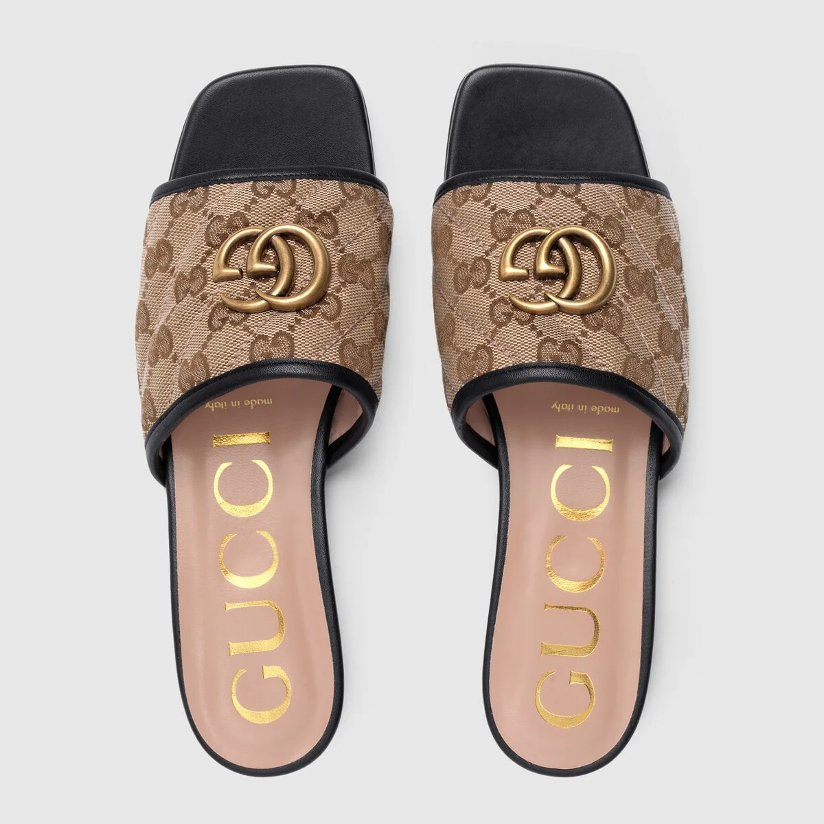 Women’s GG matelasse canvas slide sandal view 4