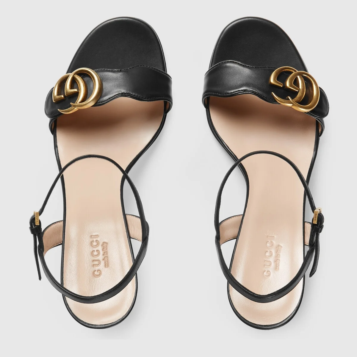 Leather mid-heel sandal view 4