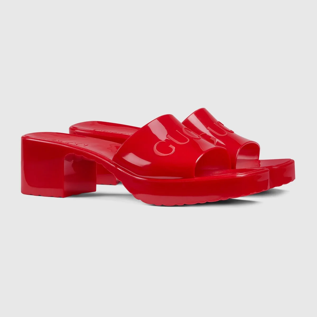 Women’s slide sandal with Gucci logo view 3