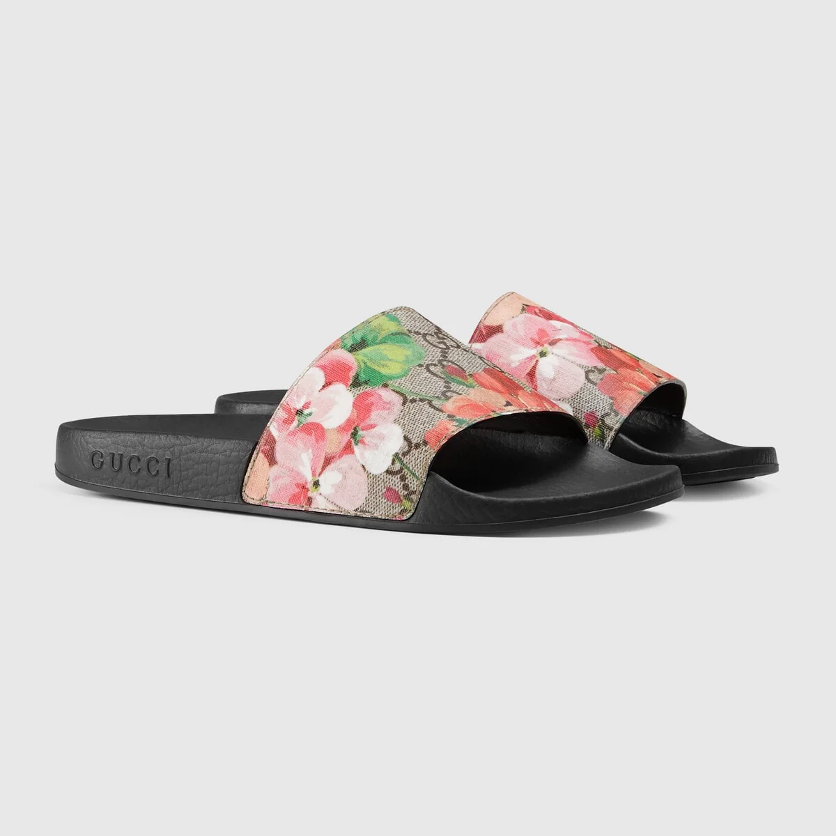 GG Blooms Supreme floral slide sandal view 3