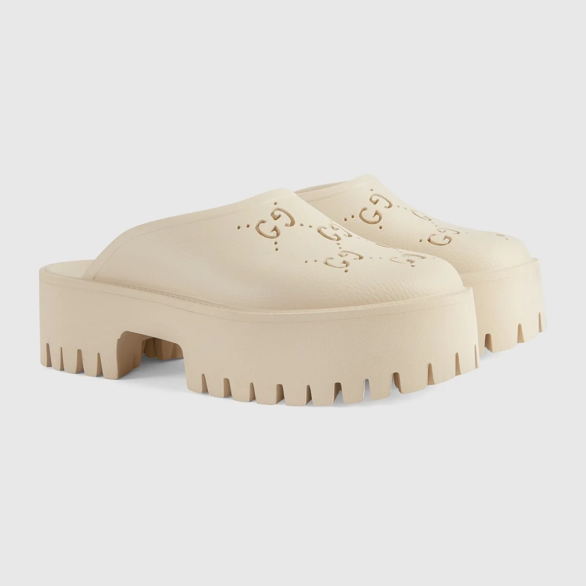 Women’s platform perforated G sandal view 3