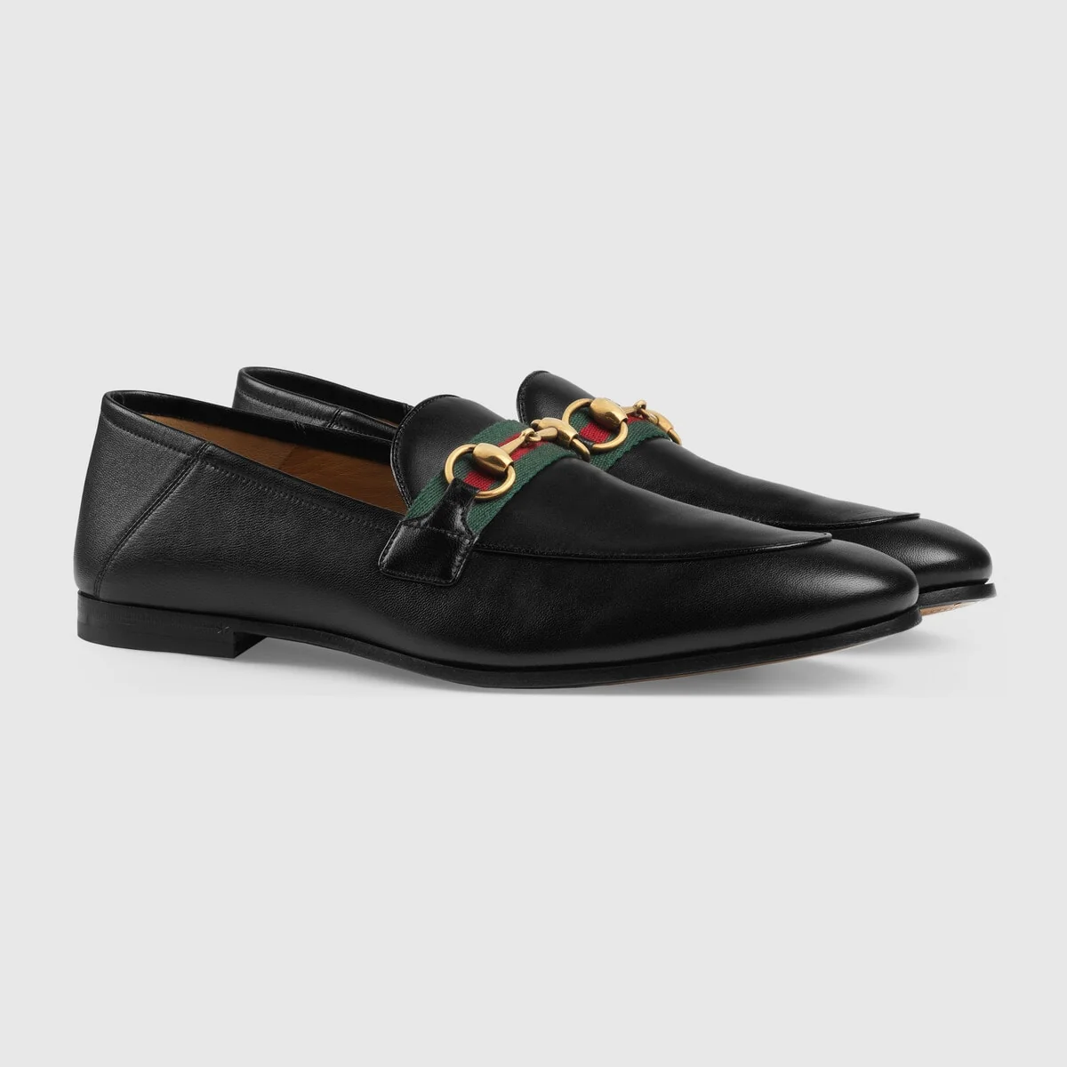 Men’s leather Horsebit loafer with Web view 3