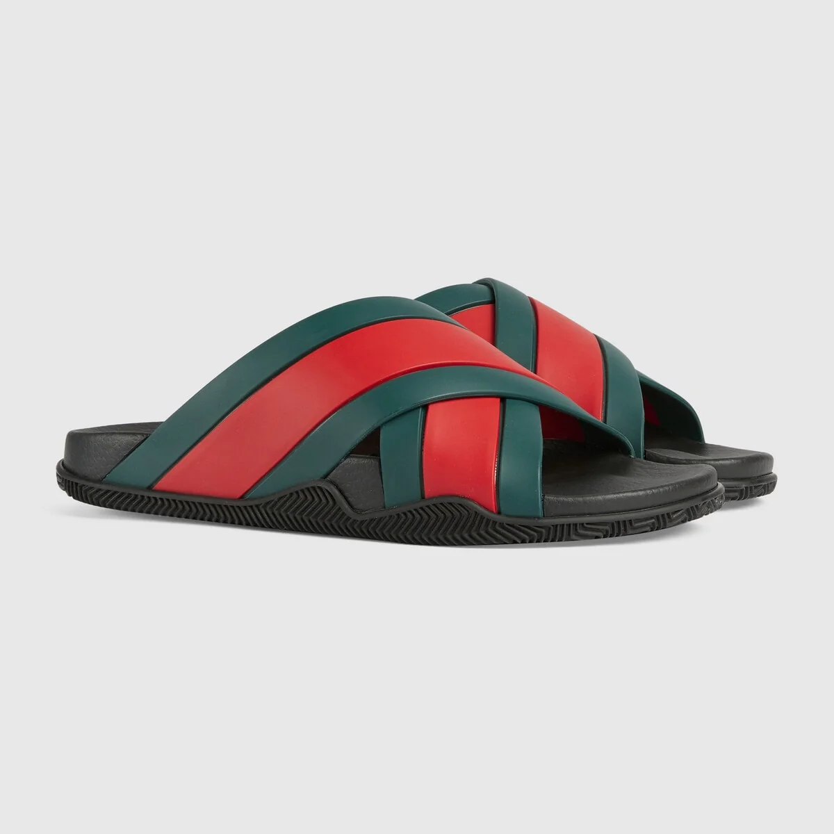 Men’s rubber slide sandal with Web view 3
