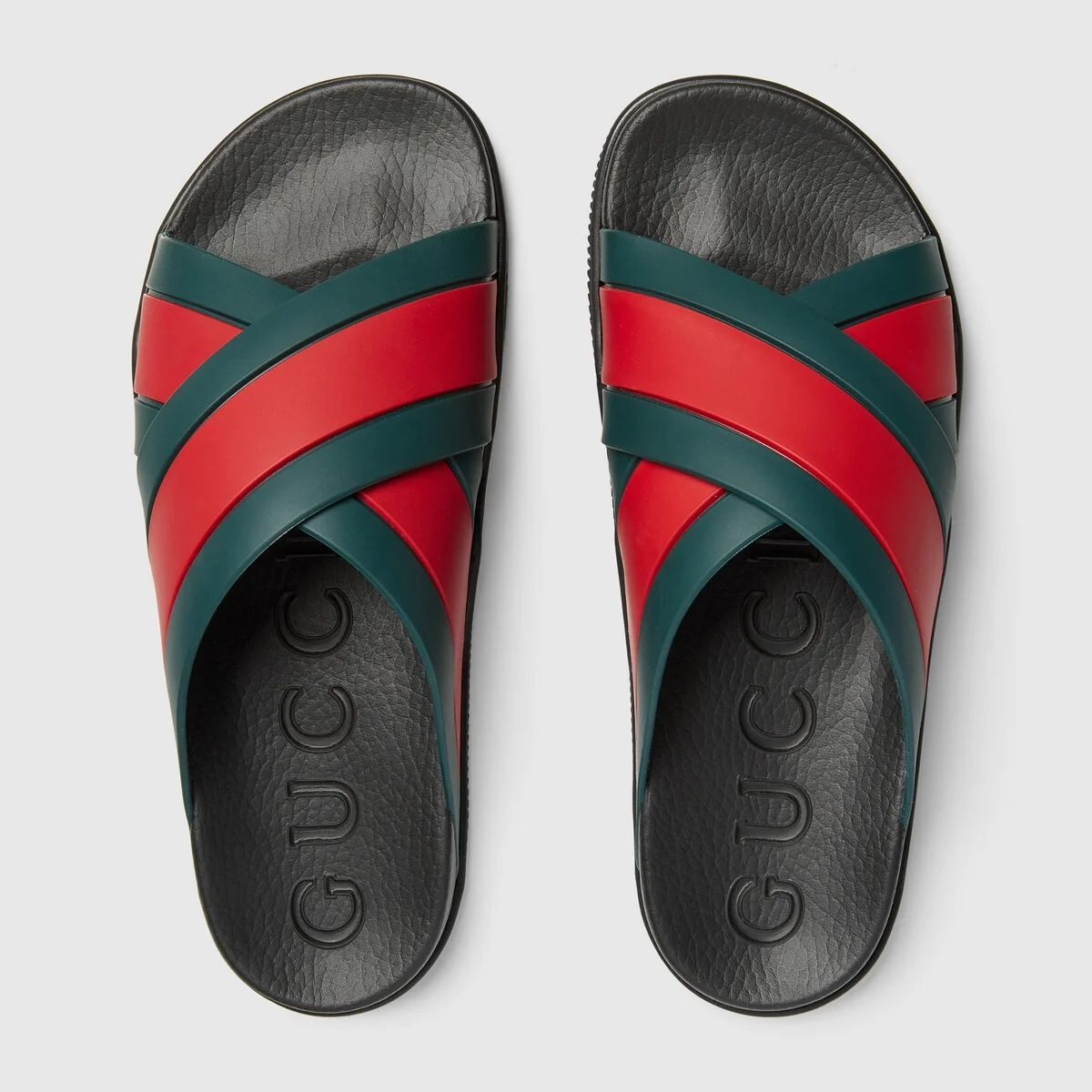 Men’s rubber slide sandal with Web view 4