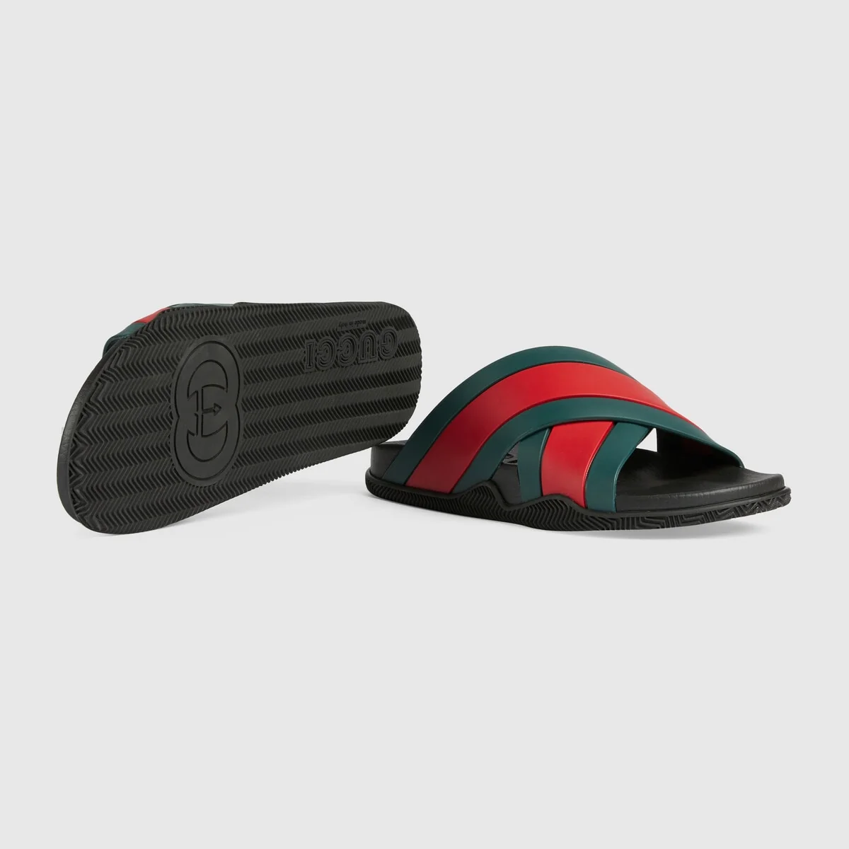 Men’s rubber slide sandal with Web view 6