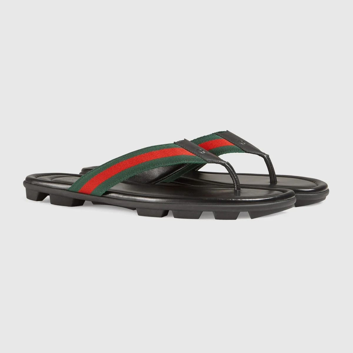 Web and leather thong sandal view 3