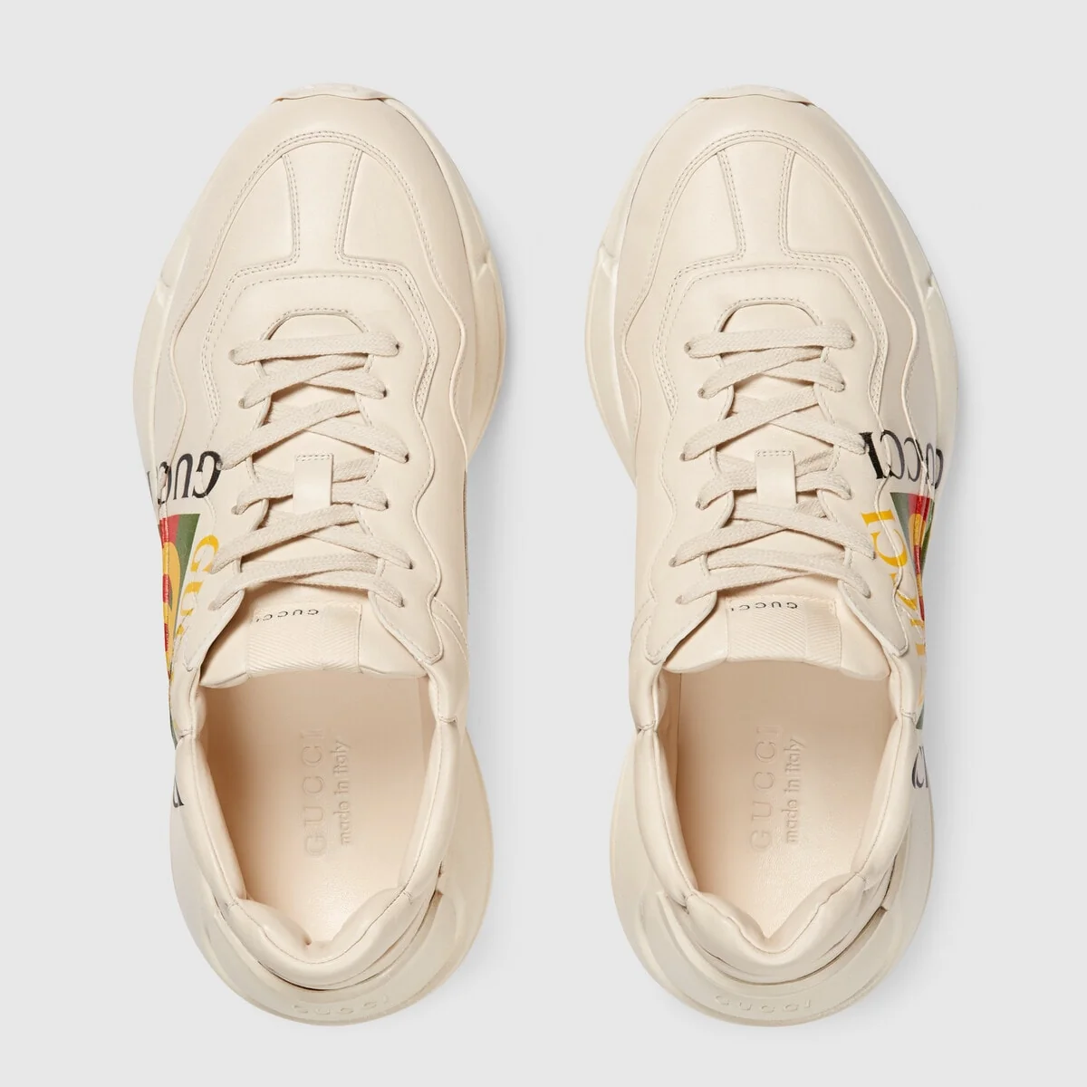Men’s Rhyton Gucci logo leather sneaker view 4