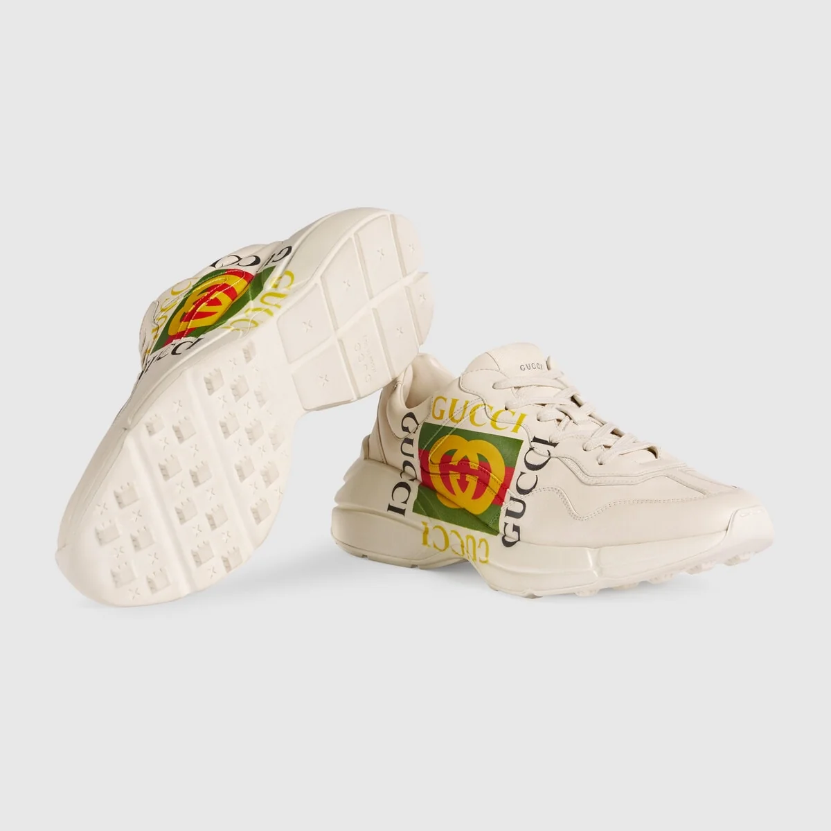 Men’s Rhyton Gucci logo leather sneaker view 6