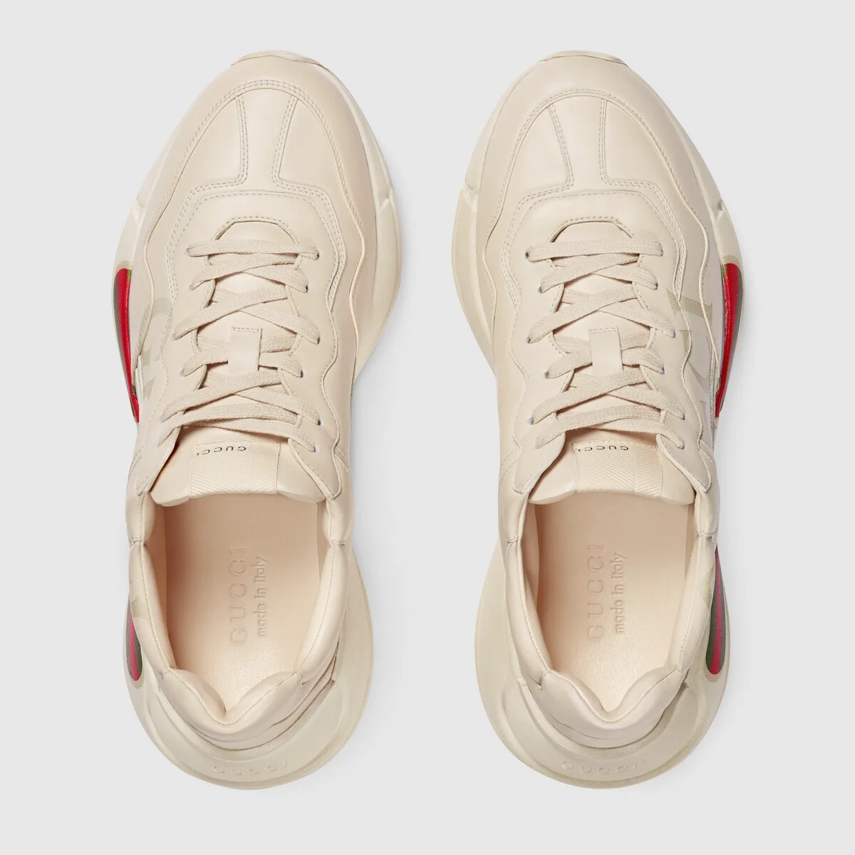 Men’s Rhyton Gucci logo leather sneaker view 4