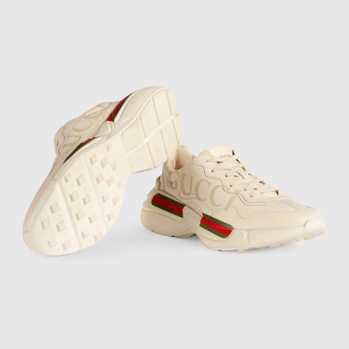 Men’s Rhyton Gucci logo leather sneaker view 6