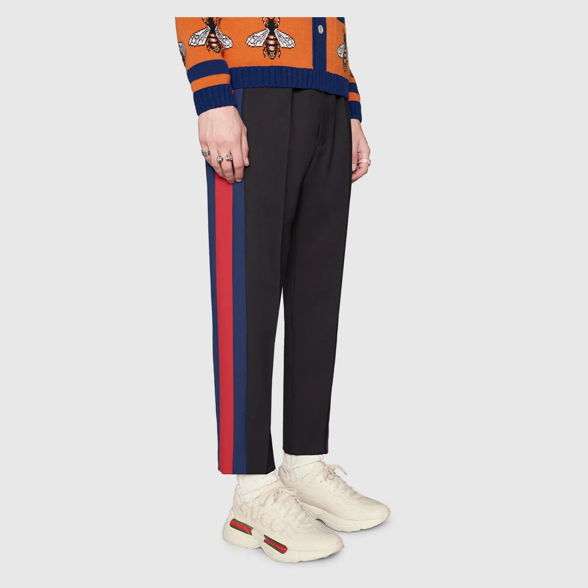 Men’s Rhyton Gucci logo leather sneaker view 7